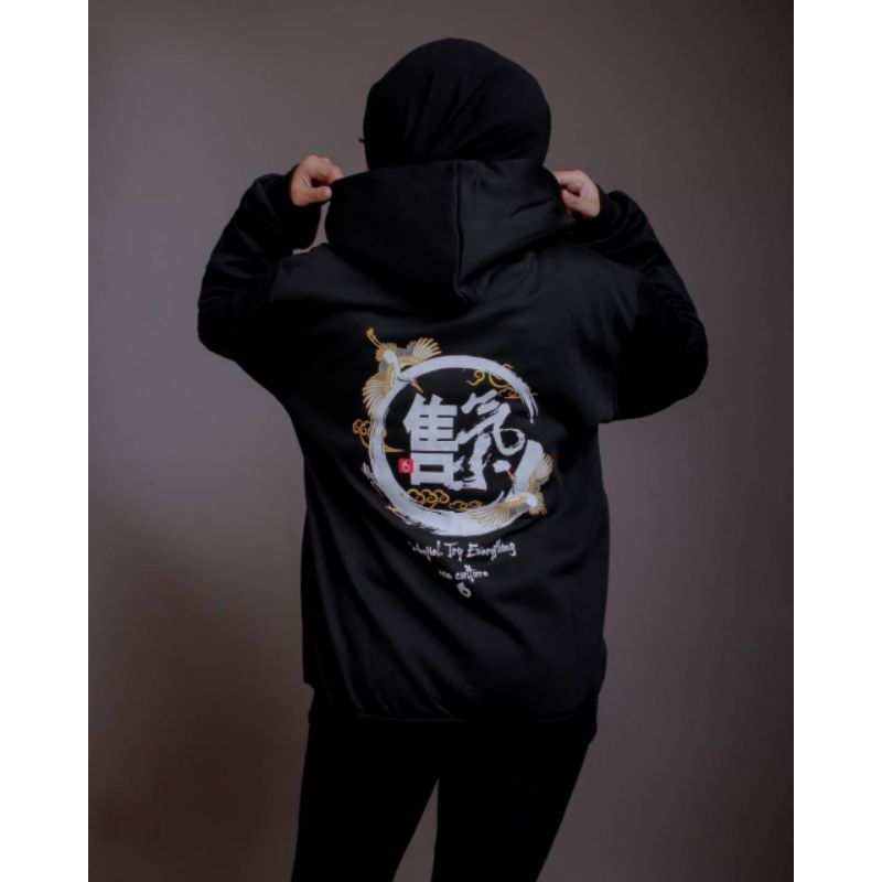 Jaket Sweater Hoodie Black Distro - Hoodie Art Frog Peace TwoBird Original The Bojiel