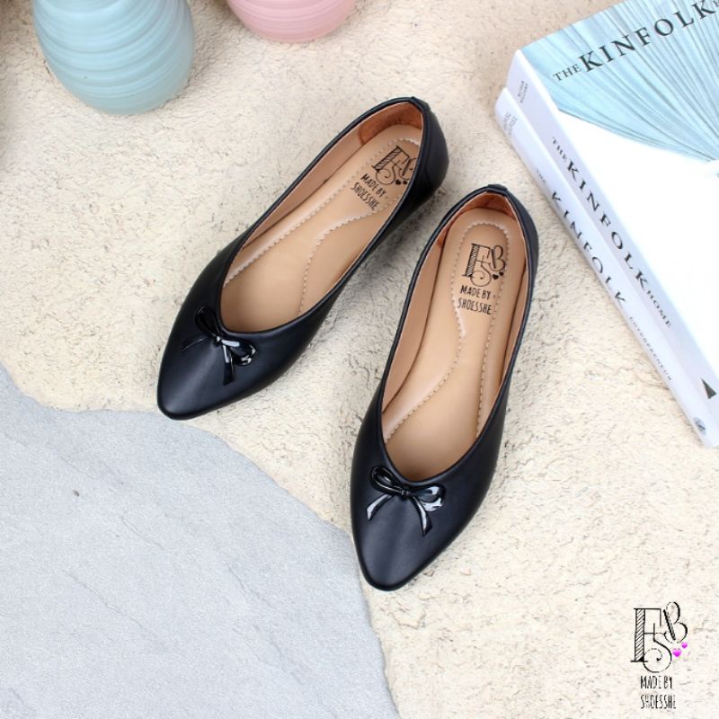 Fsb - Sepatu Flatshoes Hitam (Shanum)