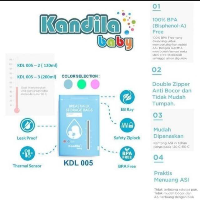 KANDILA Baby Kantong ASI 120ml Isi 30 Breastmilk Storage Bag