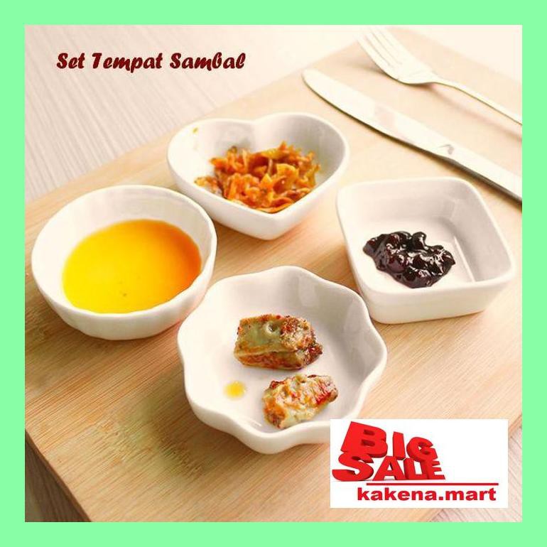 

Ka0Iusbu Set Tempat Sambal ( 1 Set Isi 4 Pcs Motif Berbeda, Bahan Keramik) Budlem
