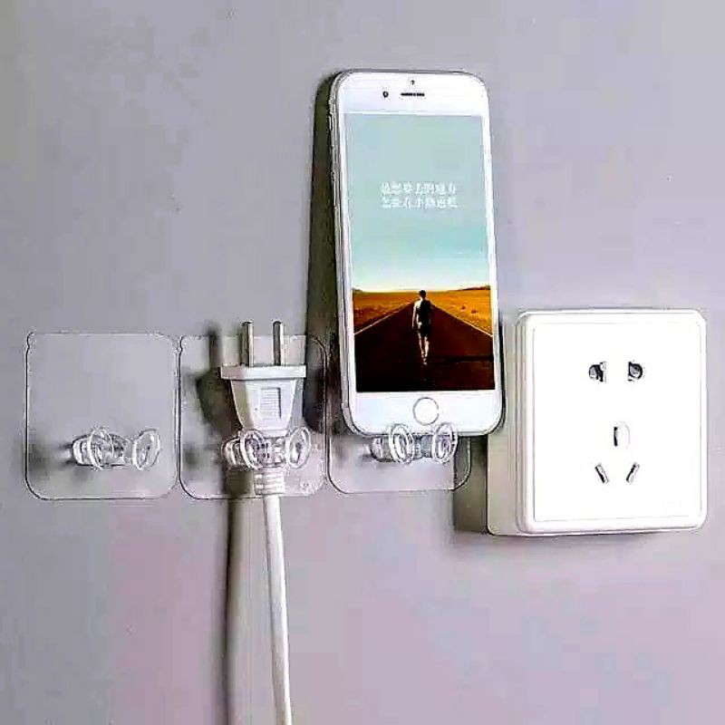 Gantungan Kepala Kabel Transparan Cantolan Kabel Tempelan Gantungan Hook Dinding
