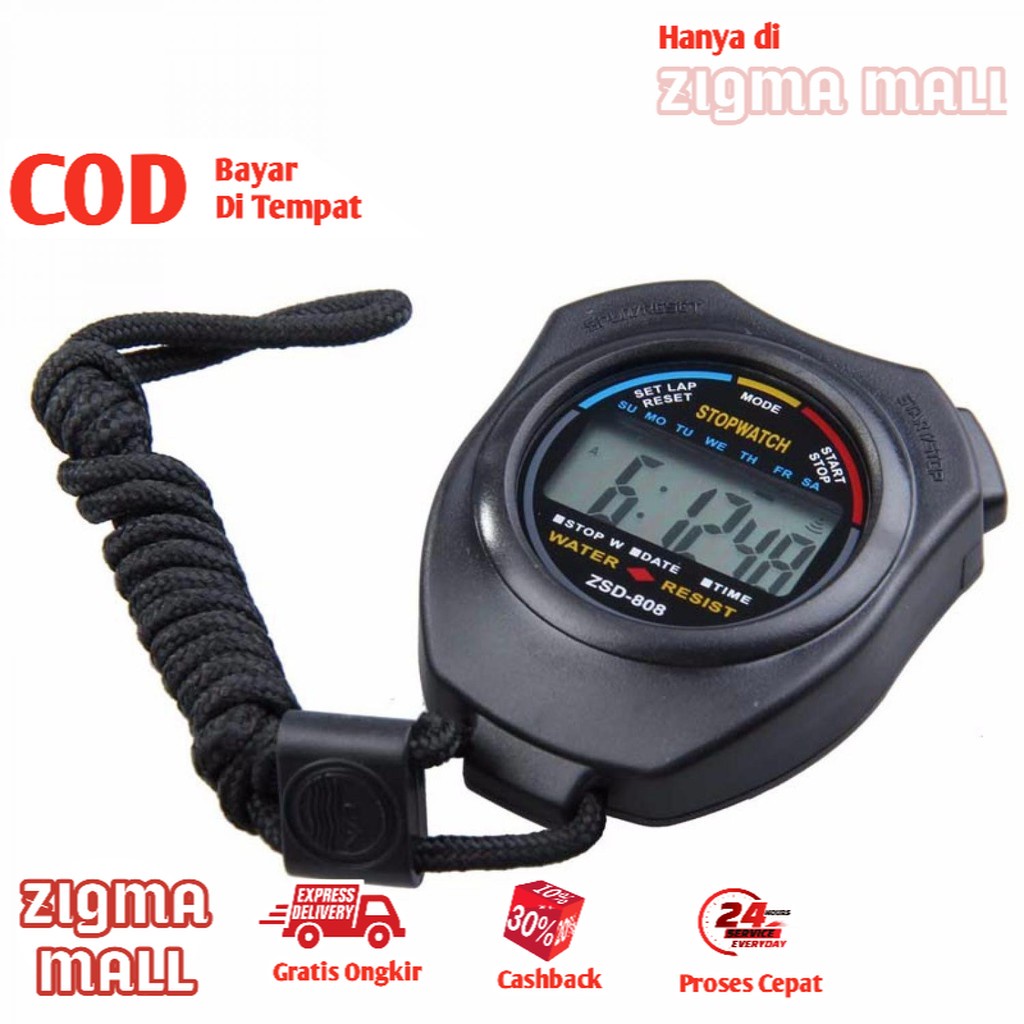 Jual COD Stopwatch Digital Strip Perlengkapan Olahraga Timer Stopwach Lari Outdoor Stop Watch