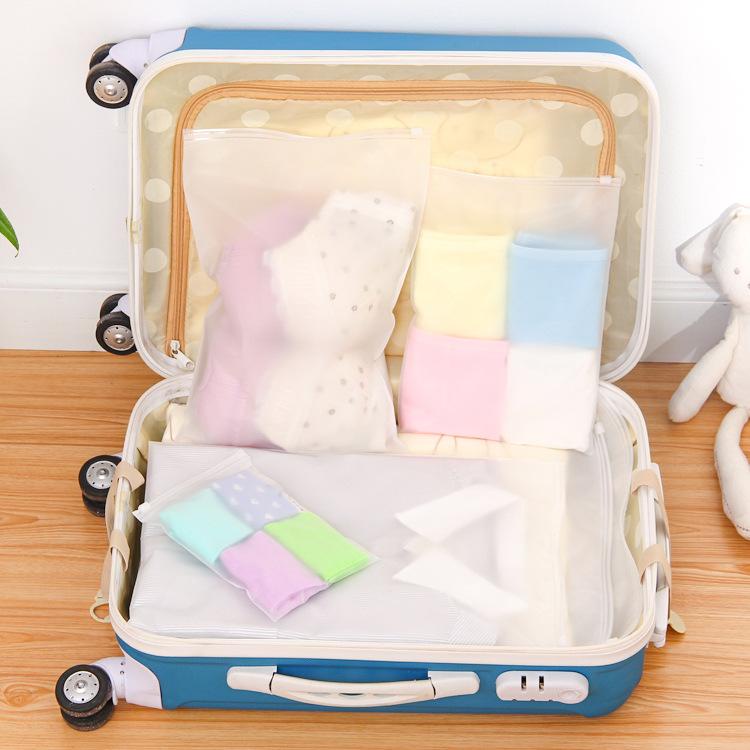 (BOW) UK Besar Zipper Bag Kantong Plastik Organizer Tempat Penyimpanan Travel Pouch Multifungsi