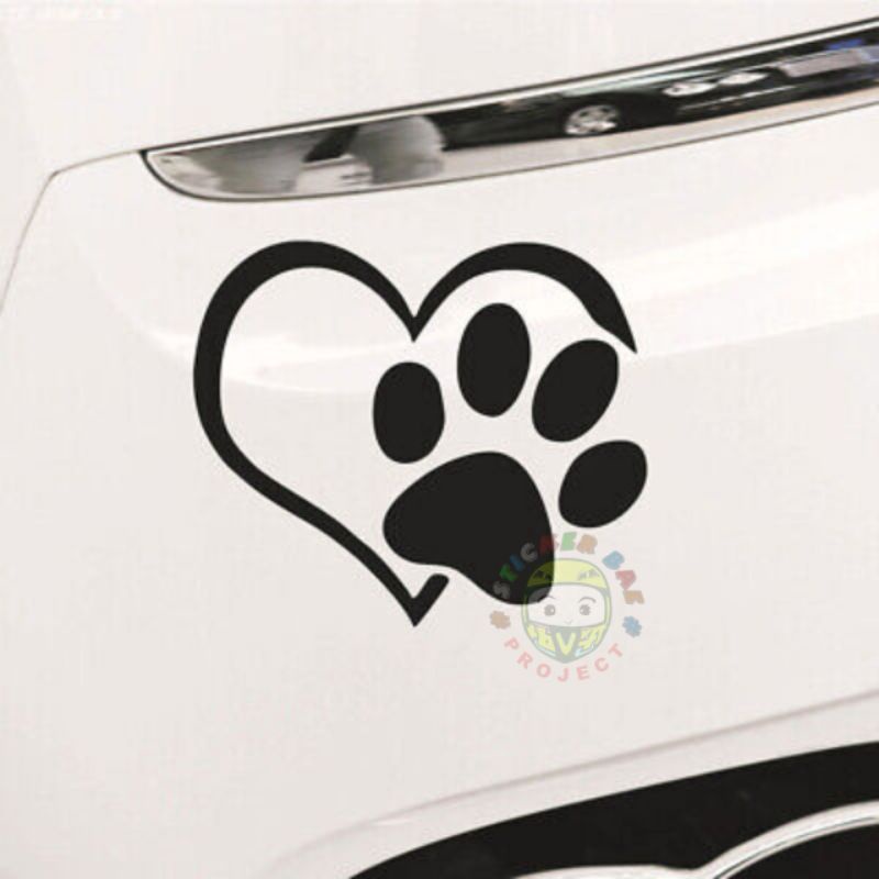 Stiker jejak kaki kucing love cuting sticker mobil motor suka kucing 1pcs