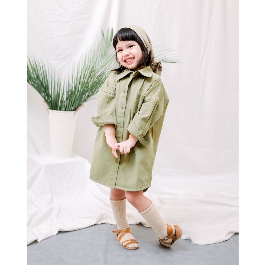 DAGESTAN DRESS | Kemeja Oversized Anak | Dress Kemeja Anak | Kemeja Anak Perempuan | Kemeja Denim Anak