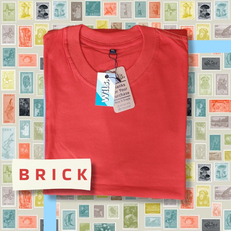 Kaos Polos - Merah Bata