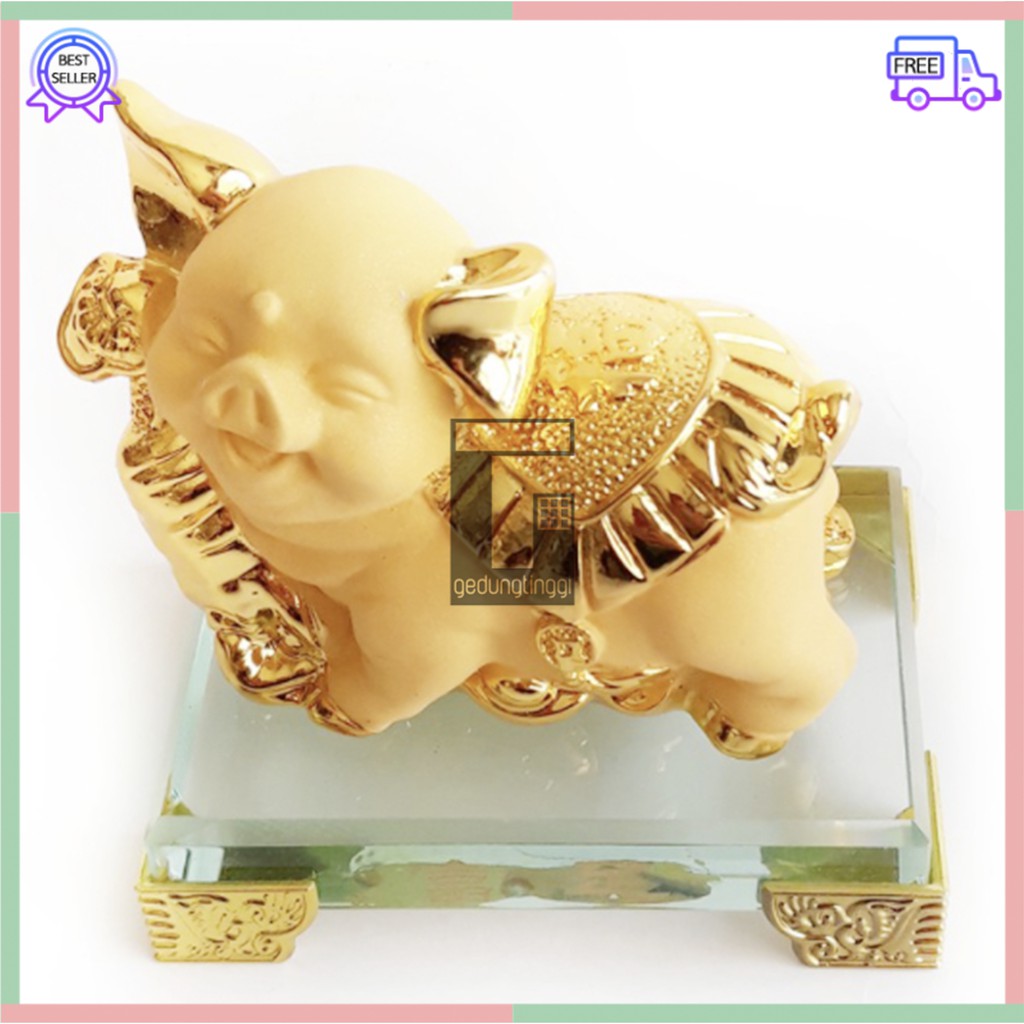 Patung Pajangan Hadiah Imlek Fengshui 12 Animal Zodiak Bintang Binatang Hewan Shio Sio Babi Tikus Kerbau Macan Harimau Kelinci Naga Ular Kuda Kambing Monyet Ayam Anjing Tiger Rabbit Dragon Snake Horse Rooster Pig Rejeki Hoki Emas Ukuran Kecil Small Size