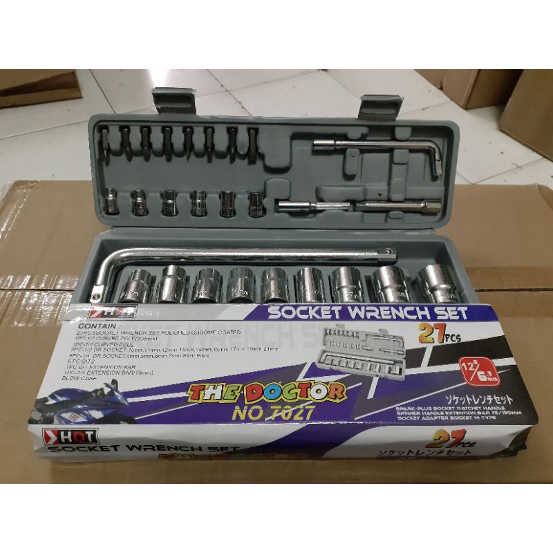 Kenmaster Kunci Sok Set 27 Pcs Kunci Socket Wrench Sock Motor HDT-HDT