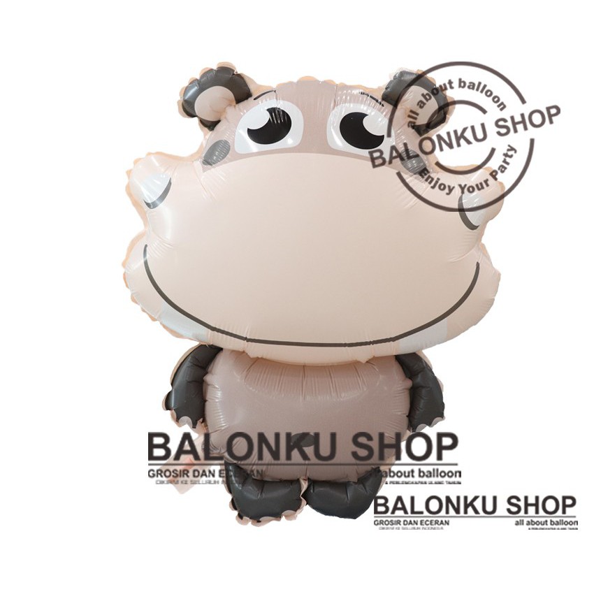 Balon Foil Animal Kuda Nil Jumbo / Balon Kuda Nil Full Body