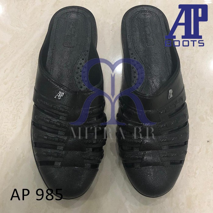 Sandal Karet AP Boots AP 985 Hitam Ap Boot Sendal Kasual Jalan