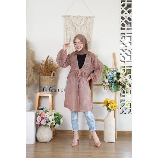 OUTER BURKAT TALI/CARDIGAN BURKAT/CARDI BROKAT/CARDI BROKAT TERBARU/MODEL BARU/CARDIGAN TALI/OUTER TERBARU/CARDI TERUPDATE