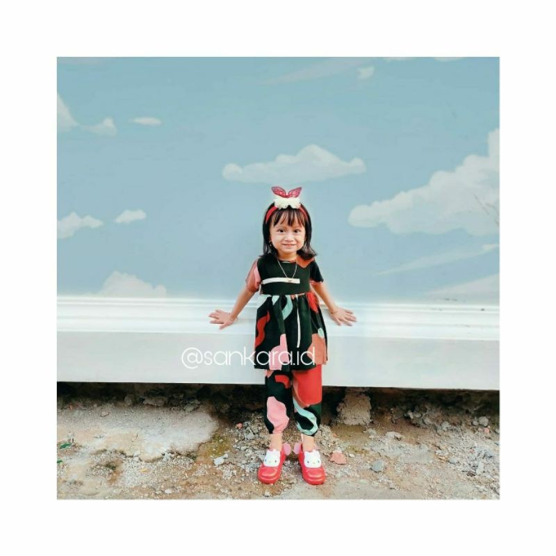 selomita set baju anak cewek  setelan rayon anak piyama anak cewek  baju bayi