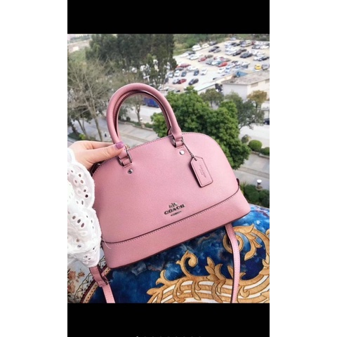 Coach Mini Sierra Satchel In Signature Leather -Pink  (27591)