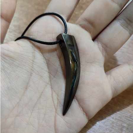 Kalung Pria Taring Serigala / Kalung Gigi Serigala / Cowok / Lelaki / Laki - Laki Motif Punk Metal G