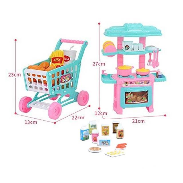 Jual MAINAN Mini Kitchen Set dan shopping cart (72pcs) Shopee Indonesia