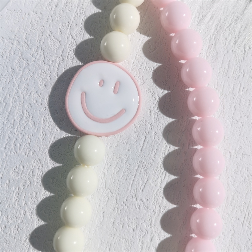 Tali Lanyard Motif Smiley Face Bahan Akrilik Anti Hilang Untuk Handphone