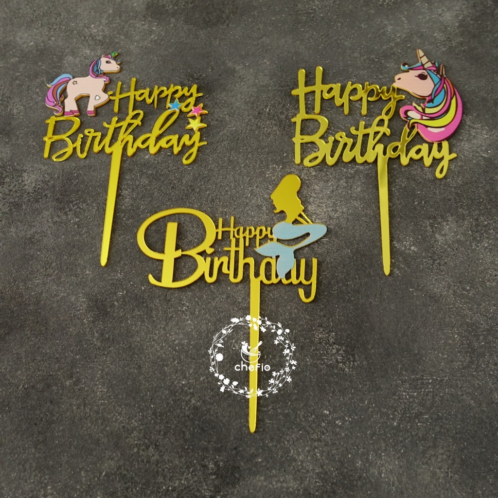 Cake Topper Happy Birthday Anak Super Heroes Unicorn / Action Figure