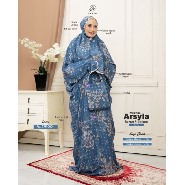mukena Arrafi mukenah arsyla rukuh terbaru perlengkapan sholat wanita muslimah dewasa  eksklusif mukenah lajur  lajuran rayon premium motif