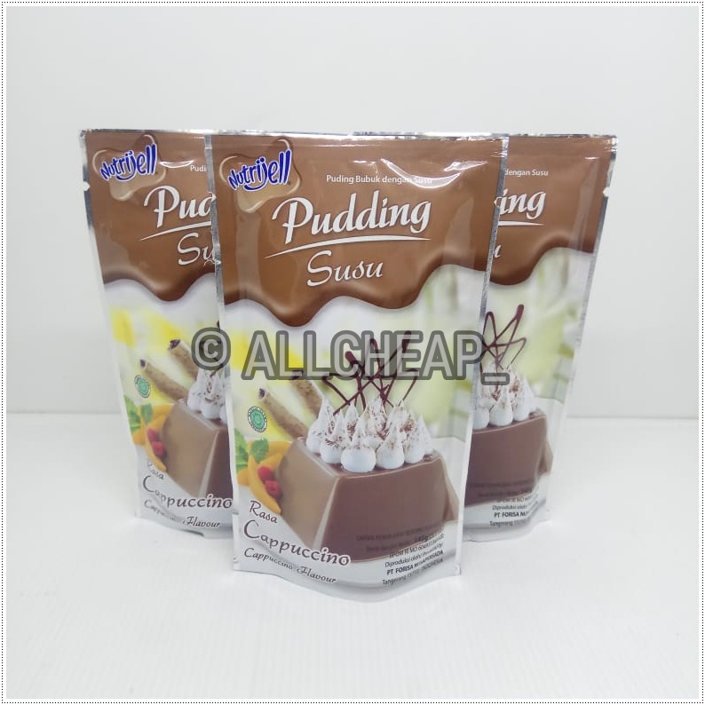 nutrijel PUDING susu rasa CAPUCINO cappucino flavour 145gr (5.11oz)