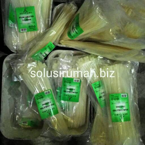 kabel tie 10cm x2.5 putih 1pak 100bjan
