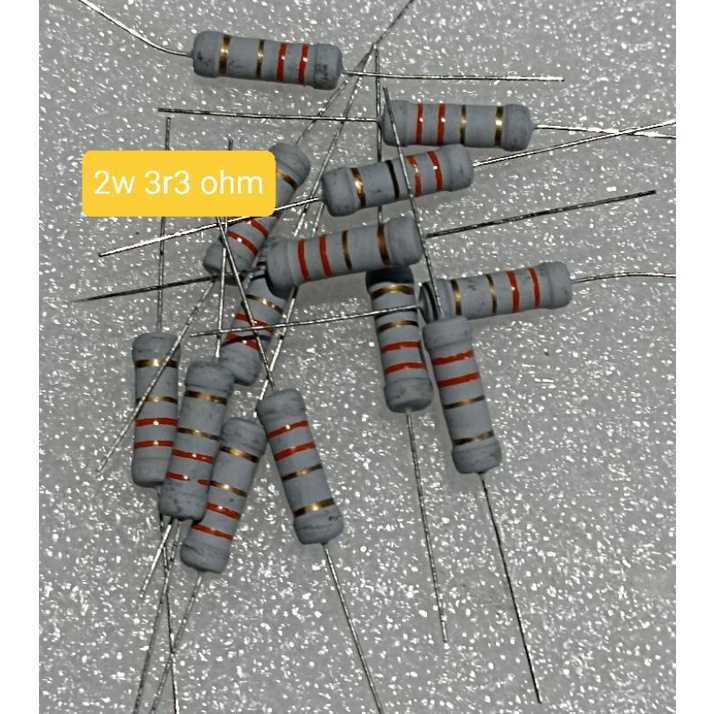 10BUAH RESISTOR 2WATT 3.3 OHM 3R3 OHM 2 WATT 3,3 OHM