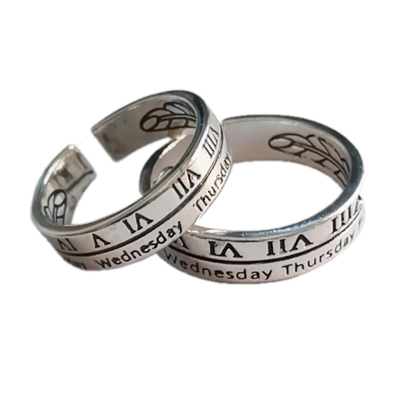 Roman Alphabet Open Ring Accessories Trendy Retro Fashion Personality