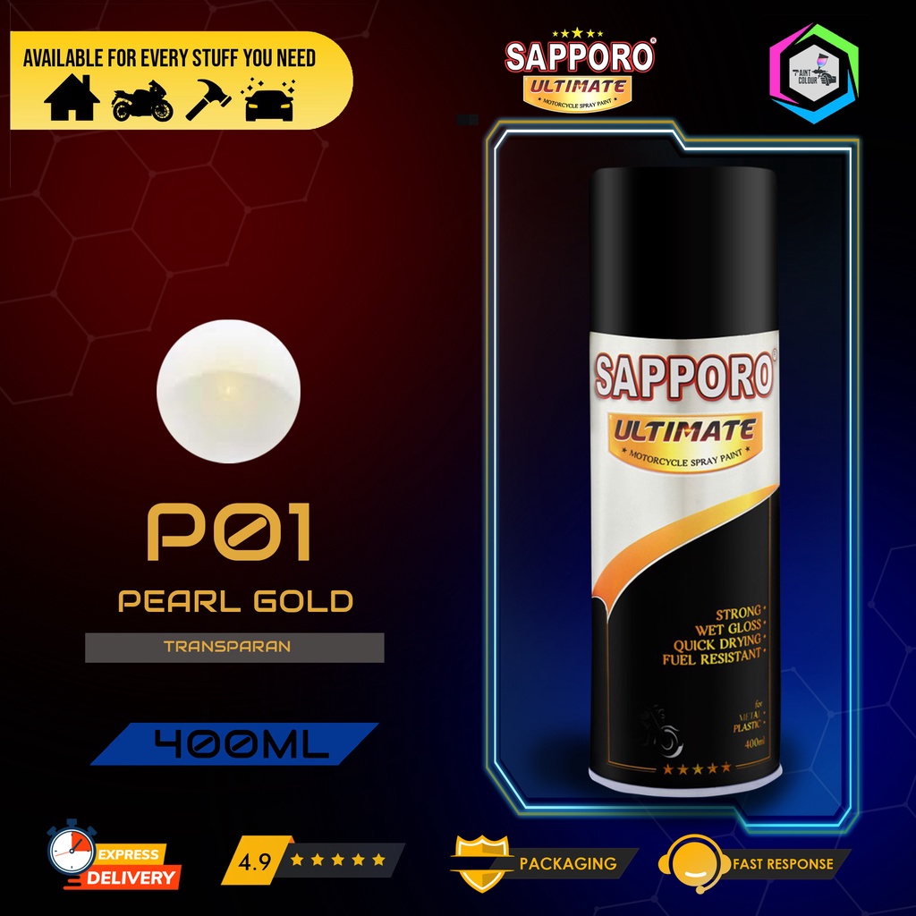 SAPPORO ULTIMATE Metallic Colour Cat Semprot P01 PEARL GOLD