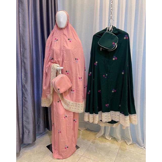 Mukenah Nabila 2 in 1 Bordir Timbul Premium