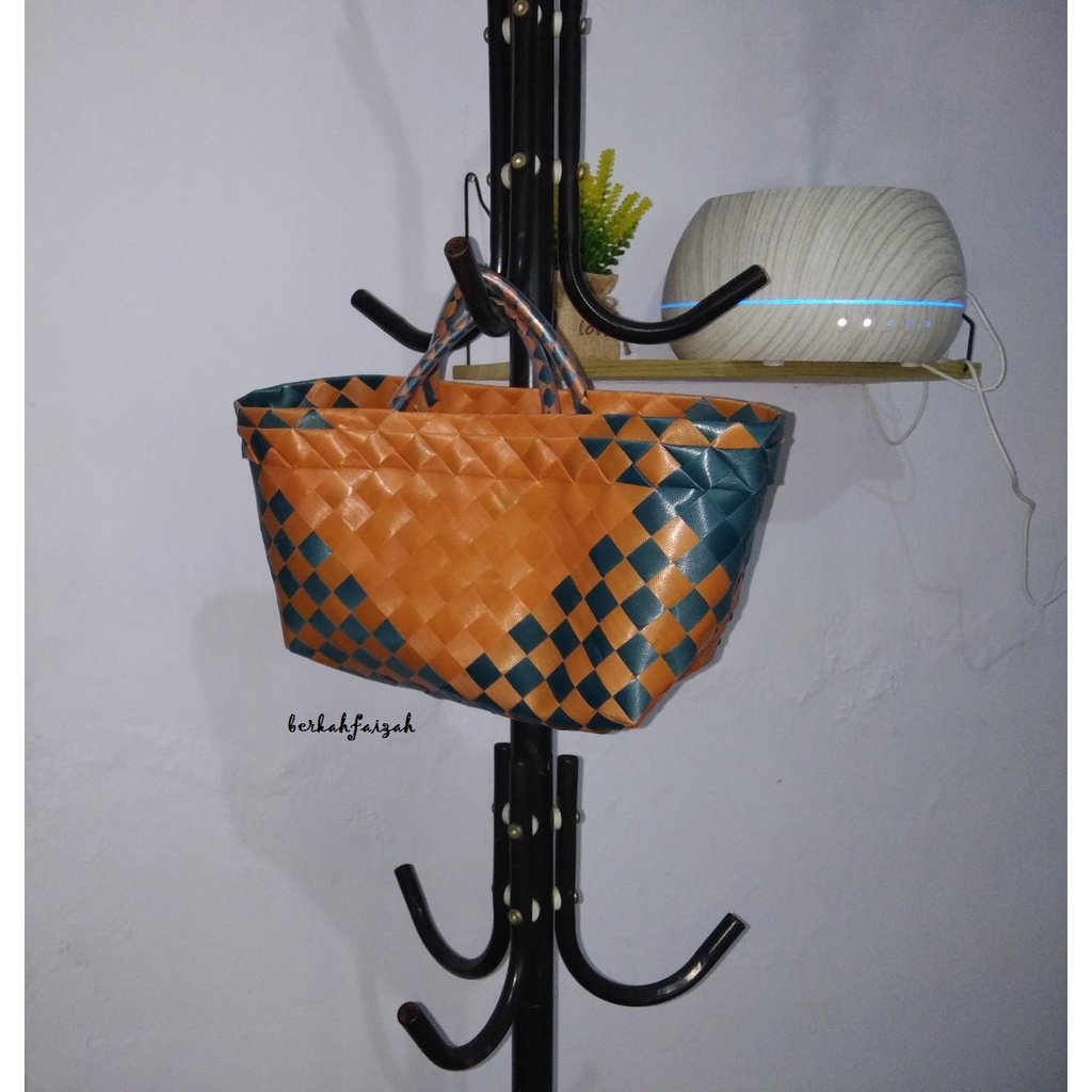 

COD tas anyam plastik lurik souvenir hampers cantik murah tas anyam tas unyil