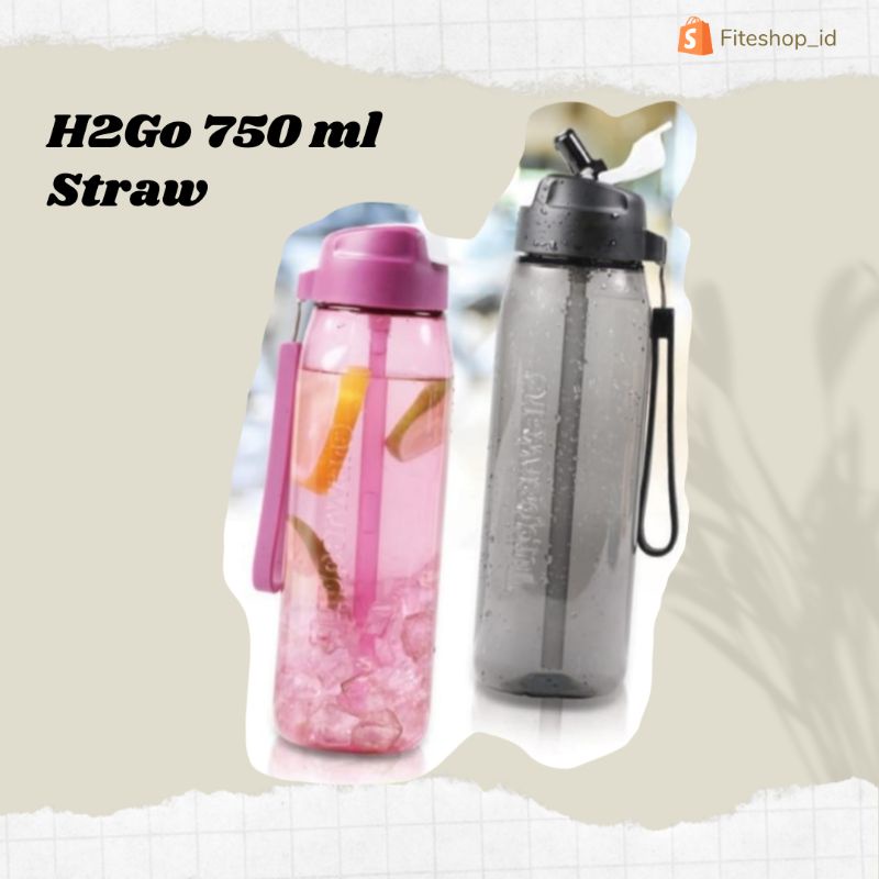 H2Go 750 ml with Straw Tupperware | Botol Minum