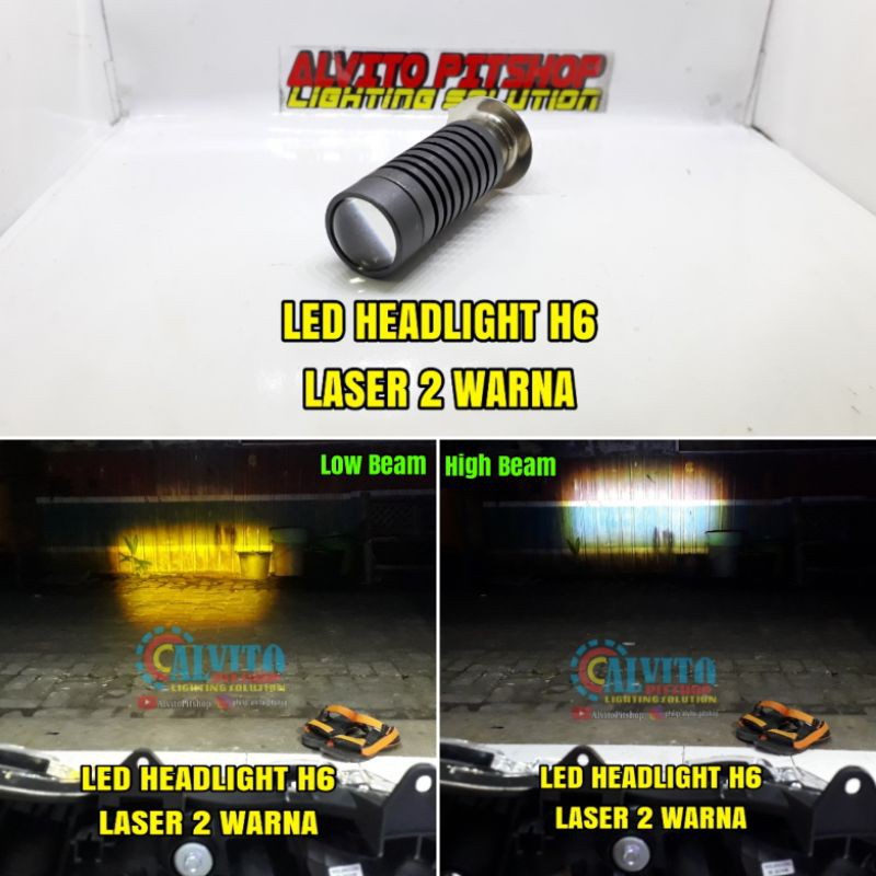 Lampu Led Motor 2 Warna H6 - Led Motor H6 Laser
