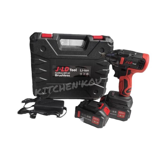 Impact Baterai JV88 48 JLD merah / bor 2 baterai murah / impact murah