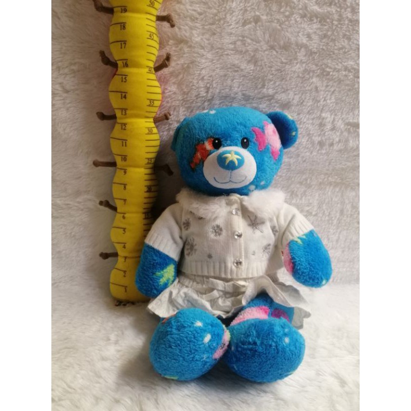 Boneka Build a bear Teddy biru + baju