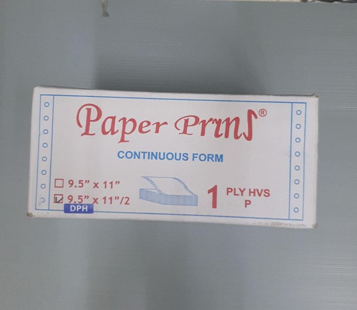 

CONTINUOUS FORM PAPER PRINS HVS K1/4 | KERTAS KOMPUTER 1 LAPIS