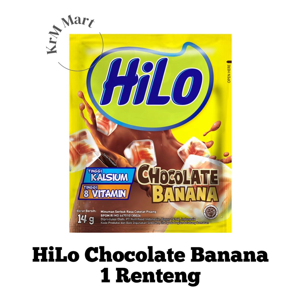 

Hilo Chocolate Banana 1 Renteng renceng isi 10 Sachet