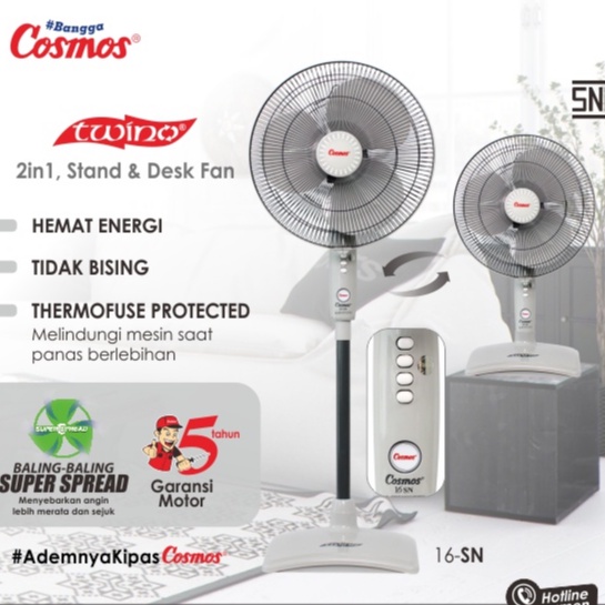 Kipas Angin Cosmos 16 Inch 16SN / Stand Fan Cosmos (KHUSUS JNE/DLL)