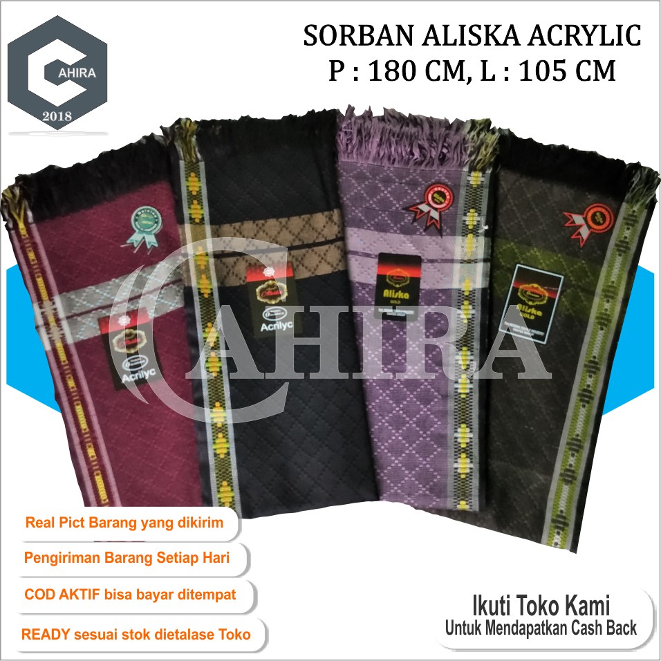 SORBAN TENUN ALISKA JUMBO ACRYLIC SORBAN DEWASA TERLARIS