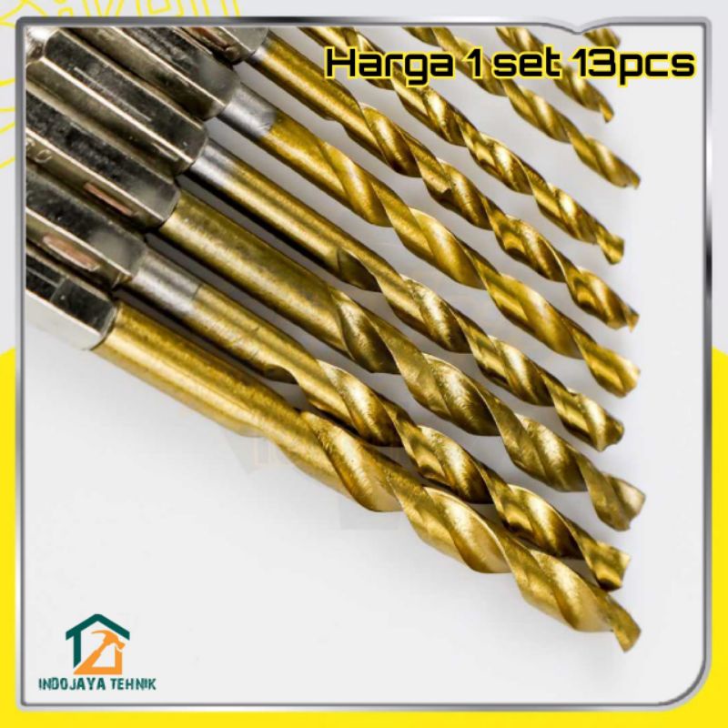 Mata Bor Set Mata Bor Power Drill Steel Titanium Hex Shank 13pcs