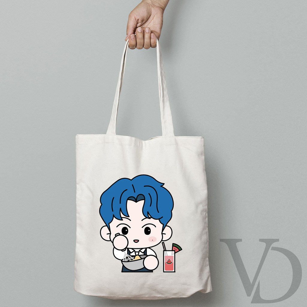 NCT DREAM /TOTE BAG BAHAN KANVAS MOTIF NCT CAFE 2021 / KPOP TOTE BAG / TAS BELANJA MOTIF KOREA