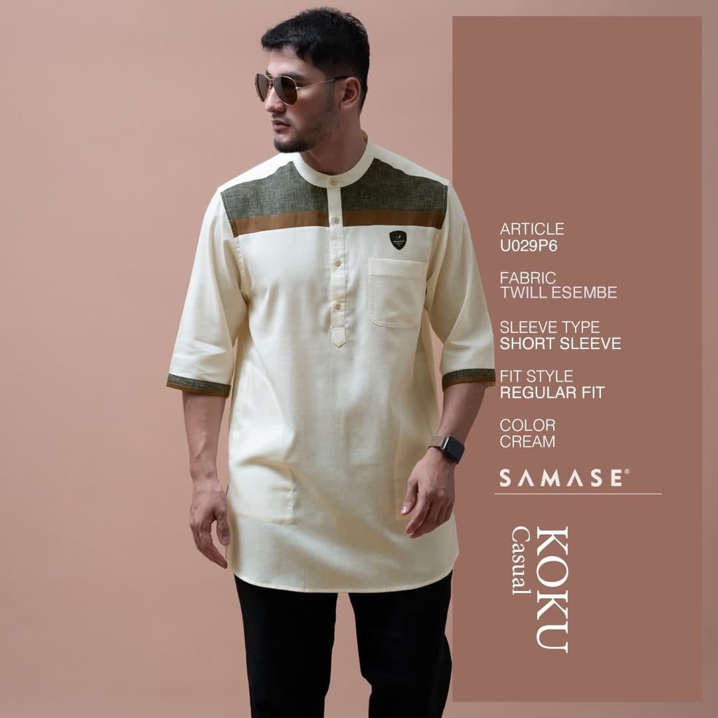 SAMASE Koku Casual Lengan 3/4 U029P5 - Cream