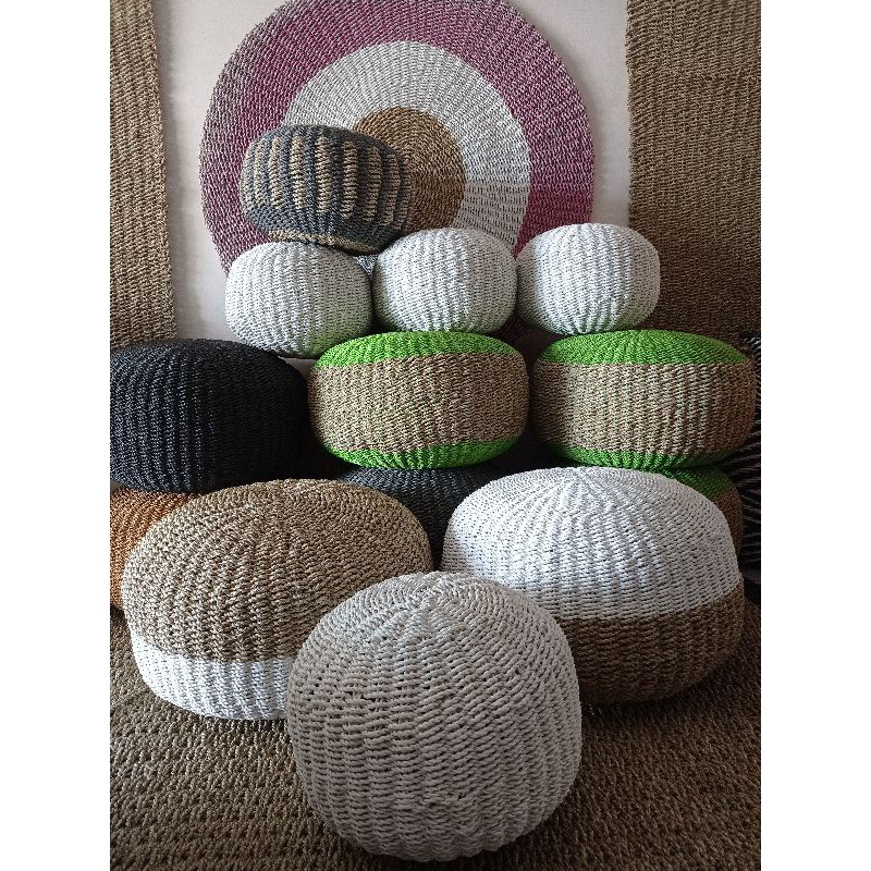 BANTAL BULAT ANYAMAN / POUFE / BANTAL SOFA / BANTAL DEKORASI