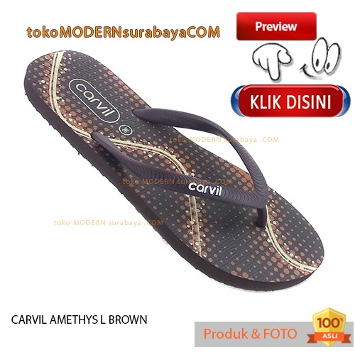 CARVIL AMETHYS L BROWN Sandal wanita Sendal Jepit Casual Karet