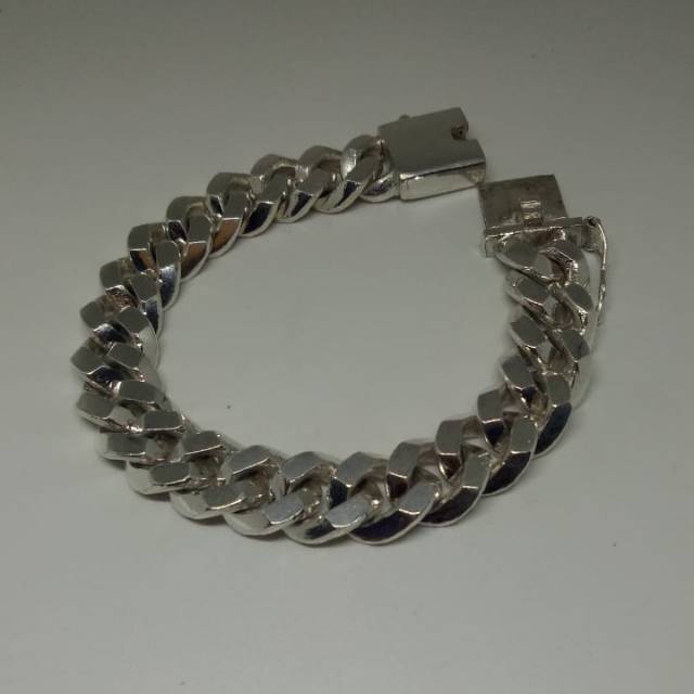 Gelang perak pria 40gram model sisik naga asli murni silver tanpa campuran