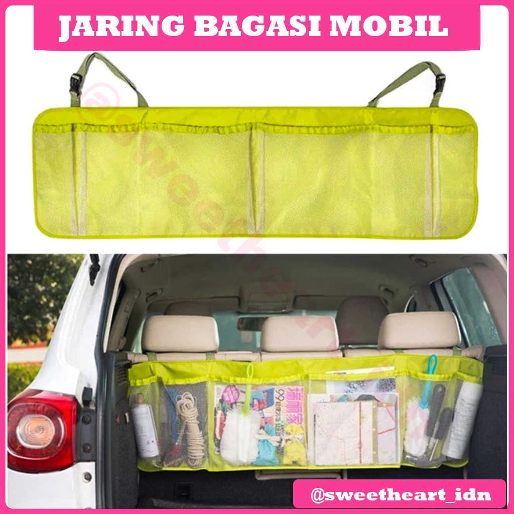jaring bagasi mobil belakang car seat organizer kantong penyimpanan serbaguna