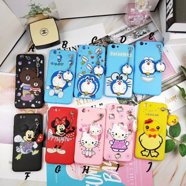 Samsung A6 2018 - Softcase Silicone + gantungan karakter kartun lucu case