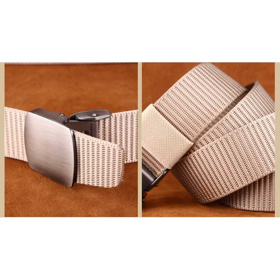 MLNSHP Miluota Tali Ikat Pinggang Pria Canvas Stylish Metal Buckle Belt MU071