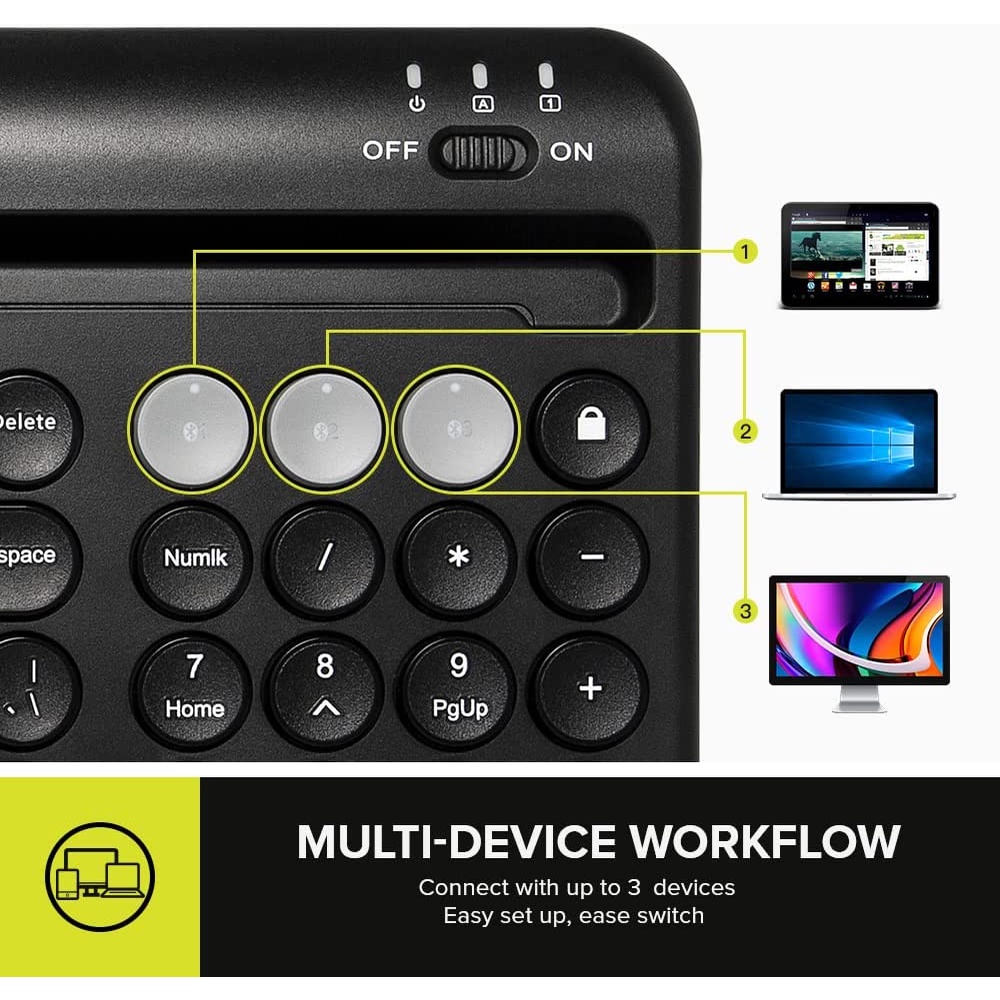 Delux K2212V Multi-Device Bluetooth Keyboard K480 K780 Killer