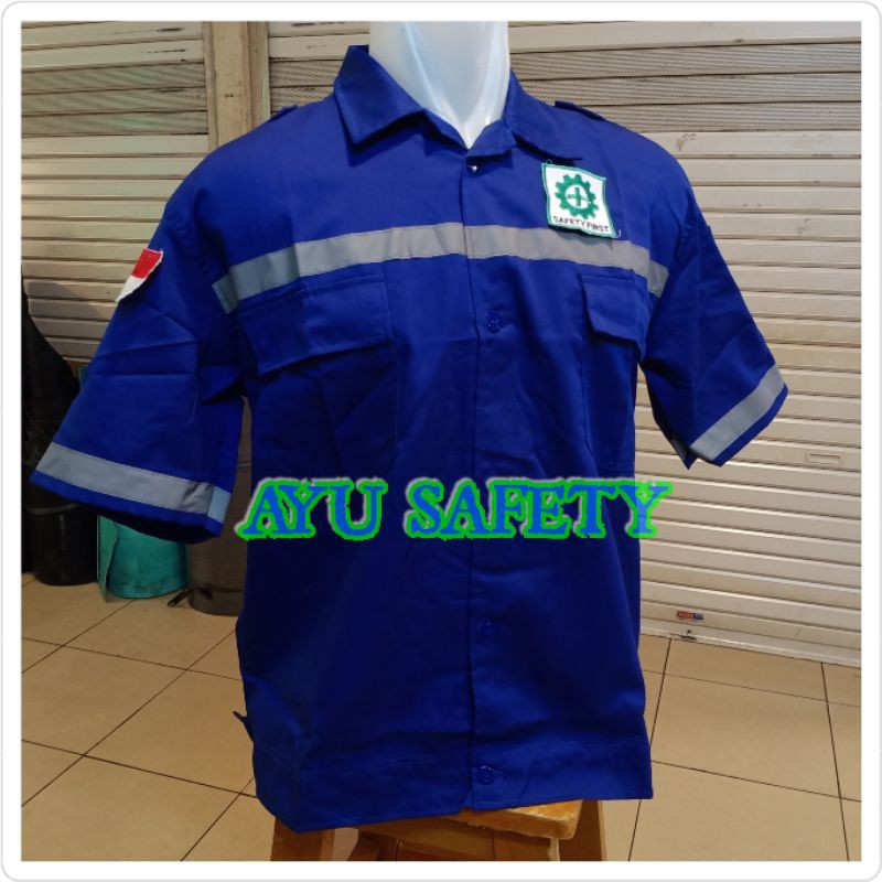 Baju Atasan Safety Logo K3 Baju Safety Lengan Pendek