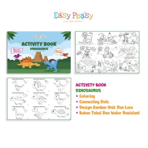 kiddiwear Easy Peasy - Activity Coloring Book - Buku Edukasi Belajar Menggambar dan Mewarnai