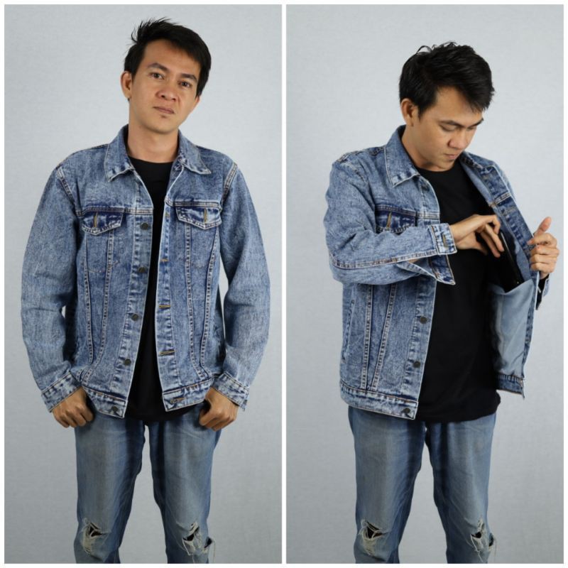 [COD] Jaket Jeans Pria Wanita | Jaket Jeans Denim Pria Wanita | Jaket Levi Cowok Cewek polosqu.id